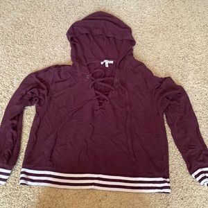 EXPRESS Maroon Lightweight Hoodie